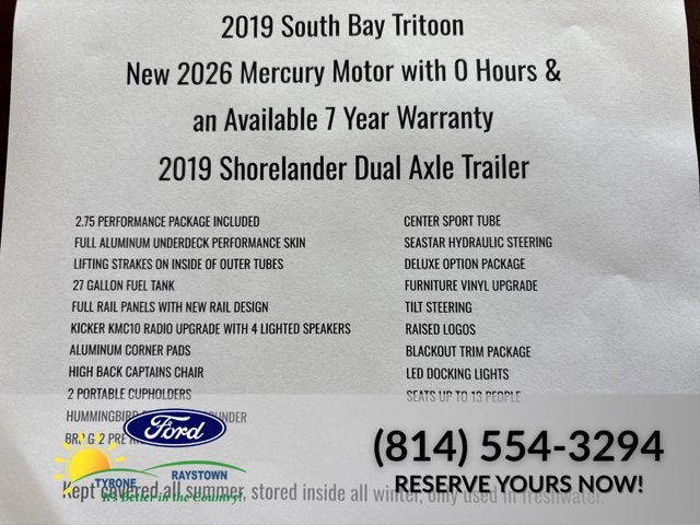 2019 SOUTH BAY TRITOON 224SB2 Base